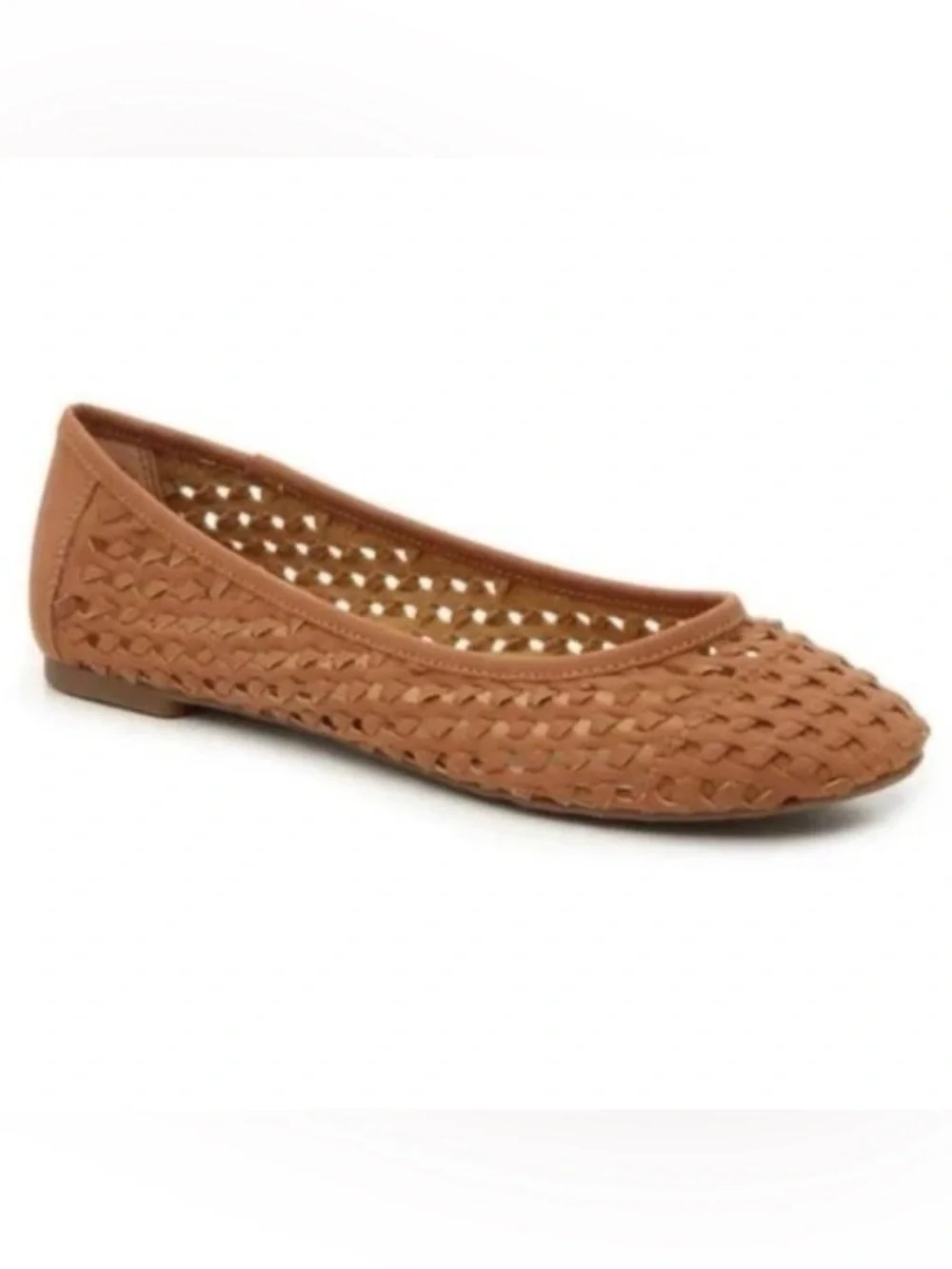 Lucky Brand Eisadora Woven Ballet Flats Camel Tan Brown Size 10 M Vegan